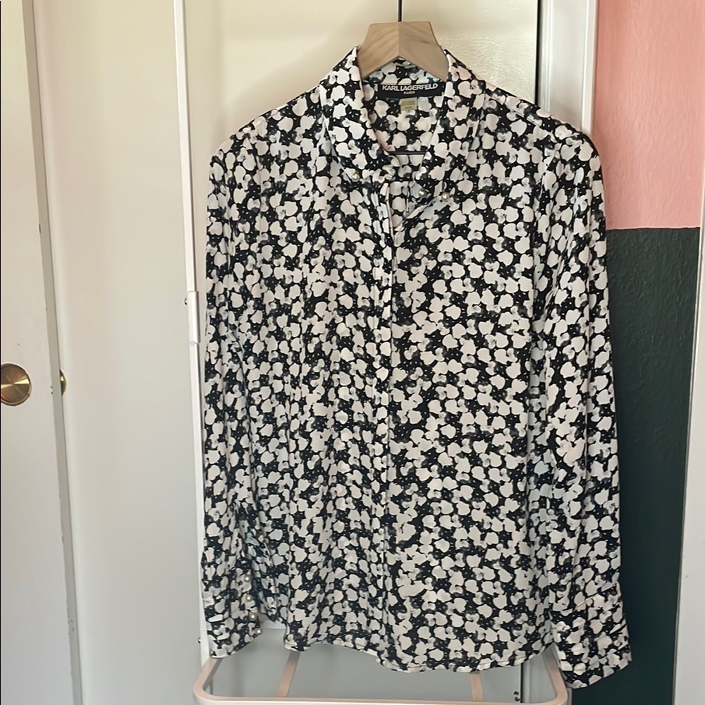 Karl Lagerfeld Monochrome Patterned Top